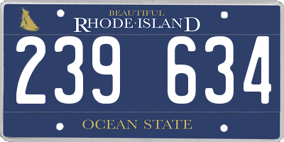 RI license plate 239634