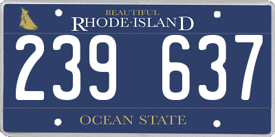 RI license plate 239637