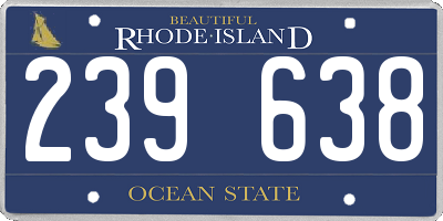 RI license plate 239638