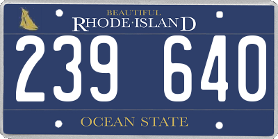 RI license plate 239640