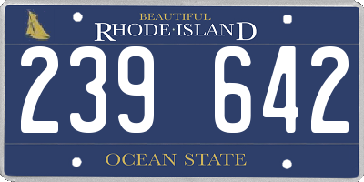 RI license plate 239642