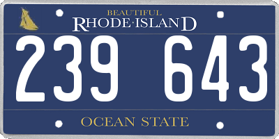 RI license plate 239643