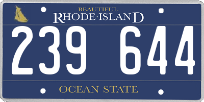 RI license plate 239644