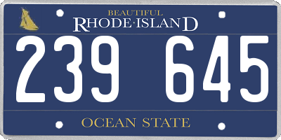 RI license plate 239645