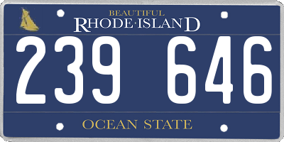 RI license plate 239646
