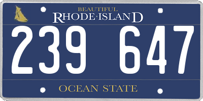 RI license plate 239647