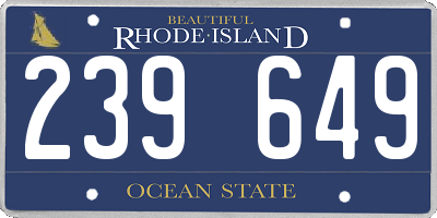 RI license plate 239649