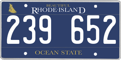 RI license plate 239652