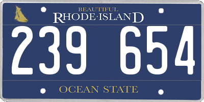 RI license plate 239654