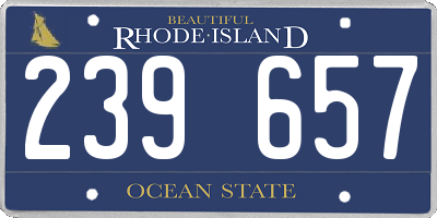 RI license plate 239657