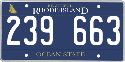 RI license plate 239663