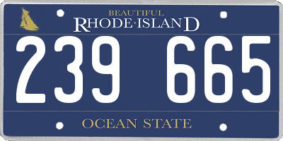 RI license plate 239665