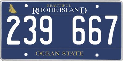 RI license plate 239667