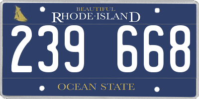 RI license plate 239668