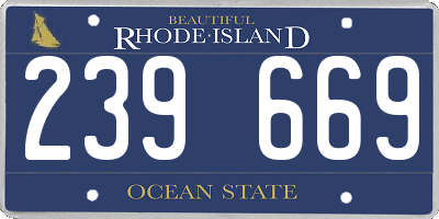 RI license plate 239669