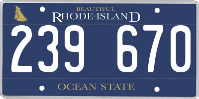 RI license plate 239670