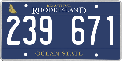 RI license plate 239671