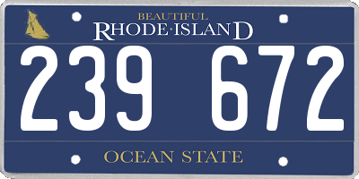 RI license plate 239672