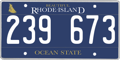 RI license plate 239673
