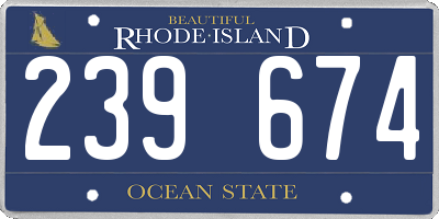RI license plate 239674