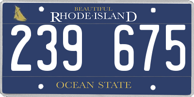 RI license plate 239675