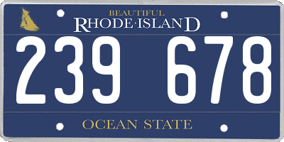 RI license plate 239678