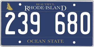 RI license plate 239680