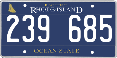 RI license plate 239685