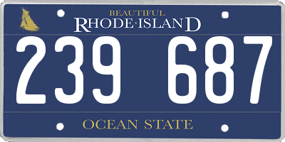 RI license plate 239687