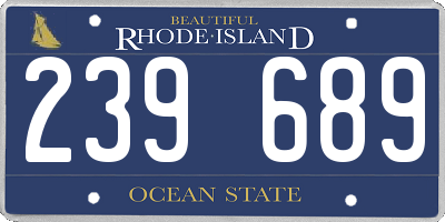 RI license plate 239689
