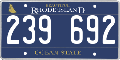 RI license plate 239692