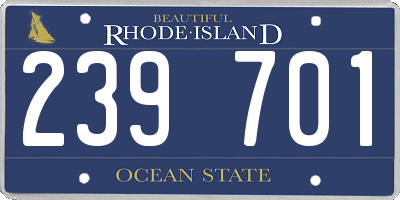 RI license plate 239701