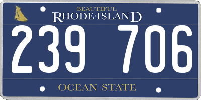RI license plate 239706