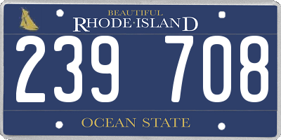 RI license plate 239708