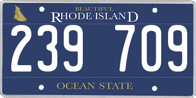 RI license plate 239709