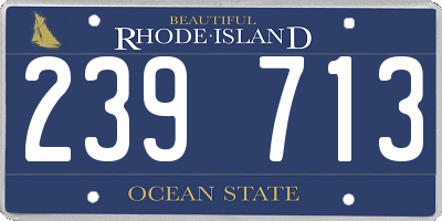 RI license plate 239713