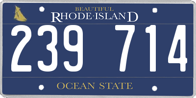 RI license plate 239714
