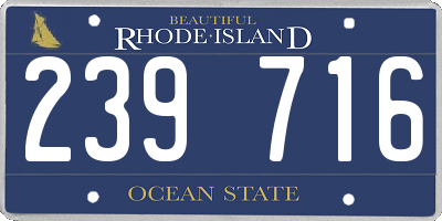 RI license plate 239716