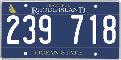 RI license plate 239718