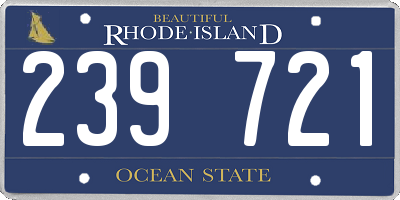 RI license plate 239721