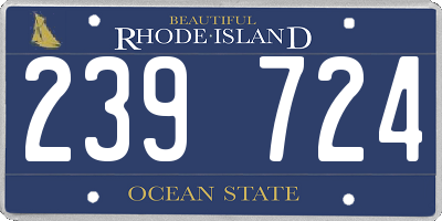 RI license plate 239724