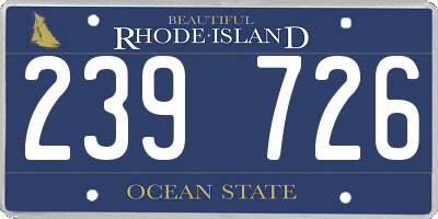 RI license plate 239726