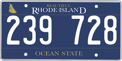 RI license plate 239728