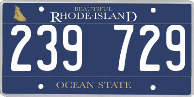 RI license plate 239729