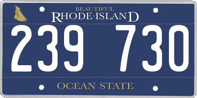RI license plate 239730