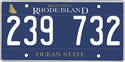 RI license plate 239732