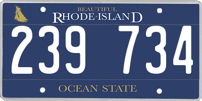 RI license plate 239734