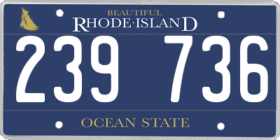 RI license plate 239736