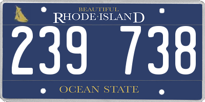 RI license plate 239738