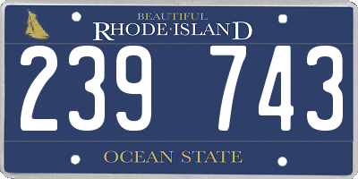 RI license plate 239743